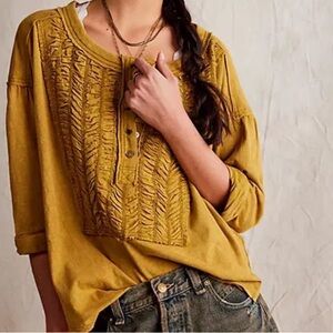 NWT We The Free Mustard Long Sleeve Top
